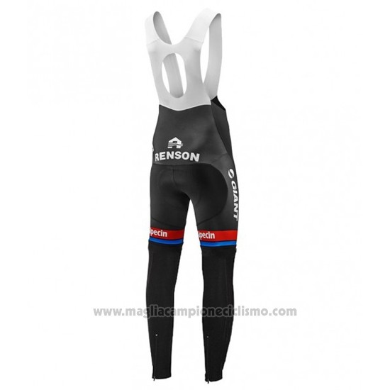 2016 Abbigliamento Ciclismo Giant Alpecin Nero e Rosso Manica Lunga e Salopette